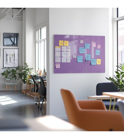 Fialová kobaltová skleněná pracovní a kancelářská tabule Smatab®