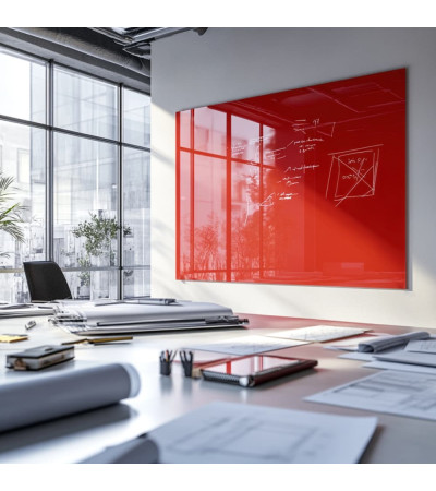 Smatab® red coral glass work and office whiteboard