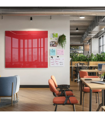 Smatab® red coral glass work and office whiteboard