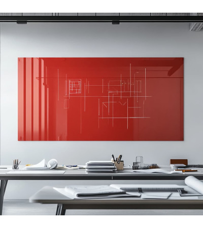 Smatab® red coral glass work and office whiteboard