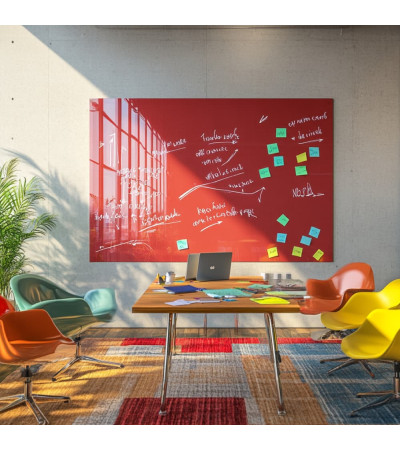 Smatab® red coral glass work and office whiteboard