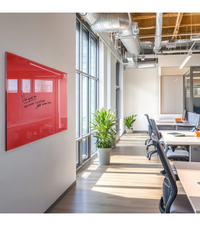 Smatab® red coral glass work and office whiteboard