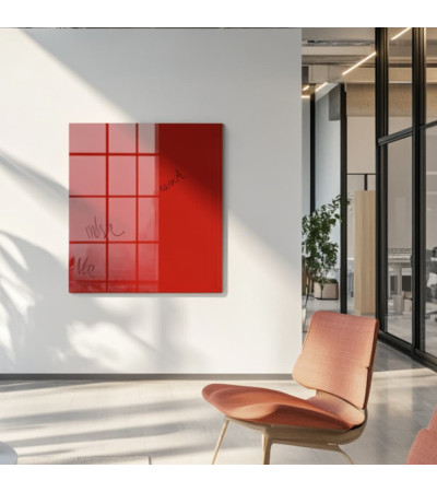 Smatab® red coral glass work and office whiteboard