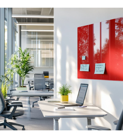 Smatab® red coral glass work and office whiteboard