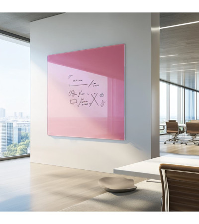 Smatab® Arbeits- und Büro-Whiteboard aus rosa Perlglas