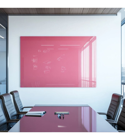 Smatab® Arbeits- und Büro-Whiteboard aus rosa Perlglas