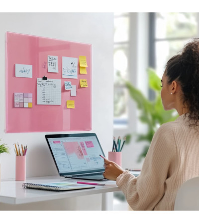 Smatab® Pink Pearl Szklana tablica do pracy i biura