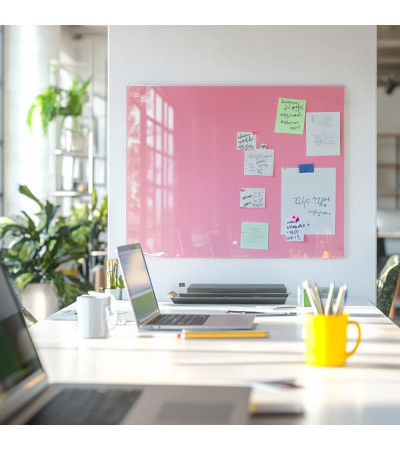 Smatab® pink pearl glass work and office whiteboard