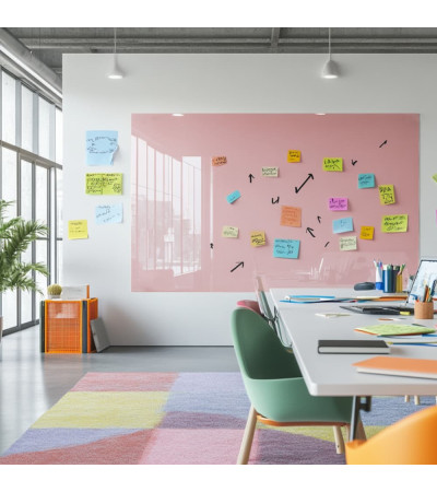 Smatab® pink body glass work and office whiteboard