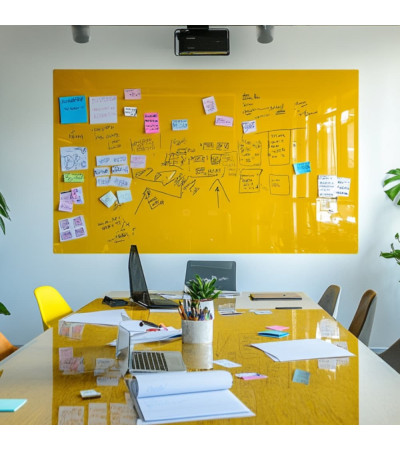 Smatab® Yellow Neapolitan Glass Work and Office Board