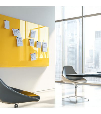 Yellow exotic glass Smatab® work and office whiteboard