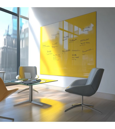 Yellow exotic glass Smatab® work and office whiteboard