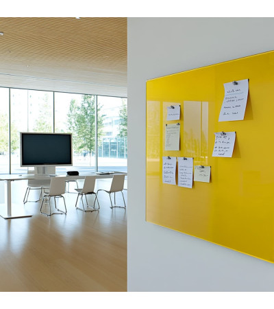 Yellow exotic glass Smatab® work and office whiteboard