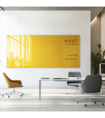 Yellow exotic glass Smatab® work and office whiteboard