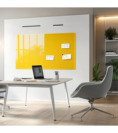 Yellow exotic glass Smatab® work and office whiteboard