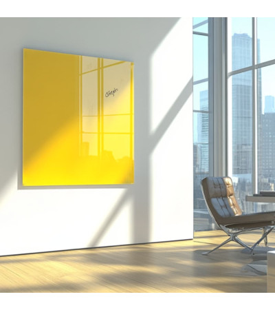 Yellow exotic glass Smatab® work and office whiteboard