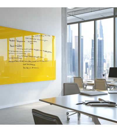 Yellow exotic glass Smatab® work and office whiteboard