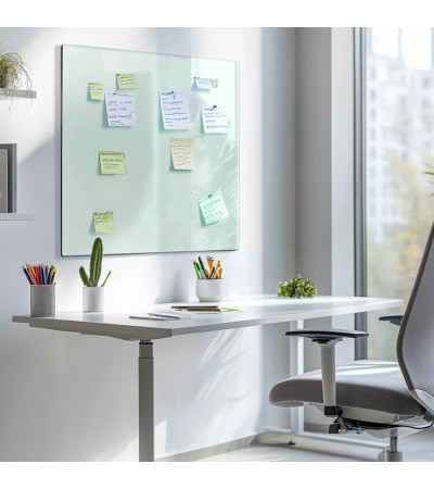 White satin glass Smatab® whiteboard for work and office