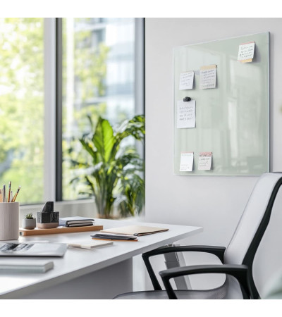 Weißes satiniertes Glas Smatab® Whiteboard für Arbeit und Büro