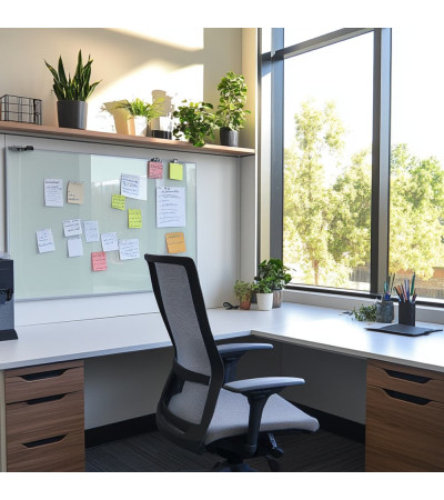 White satin glass Smatab® whiteboard for work and office