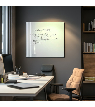 Weißes satiniertes Glas Smatab® Whiteboard für Arbeit und Büro