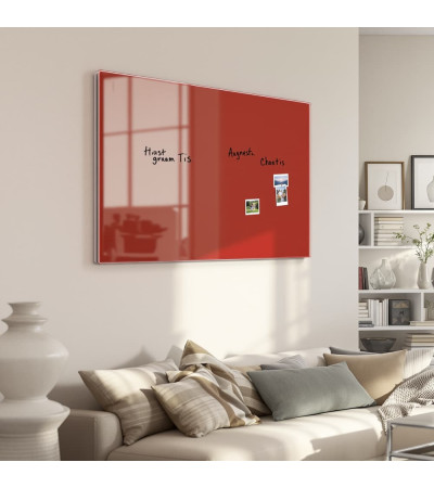 Red coral glass magnetic whiteboard Home Smatab®.