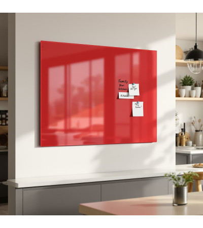 Red coral glass magnetic whiteboard Home Smatab®.