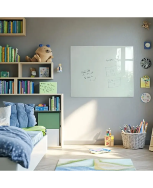 Weiße satinierte Glas-Magnettafel SMATAB® für Kinder