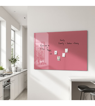 Smatab® pink pearl glass magnetic whiteboard