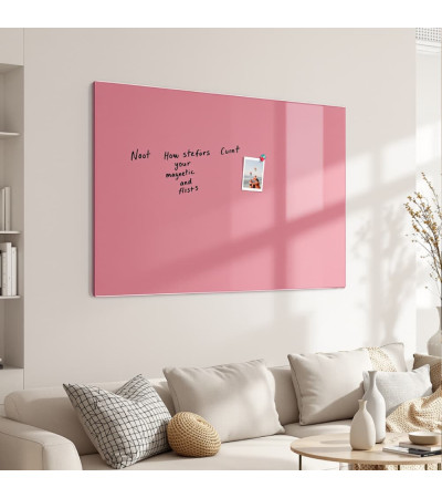 Smatab® pink pearl glass magnetic whiteboard