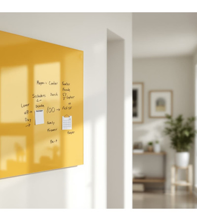 Neapolitan Glass Magnetic Whiteboard Home Smatab® yellow