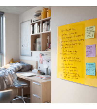 Yellow exotic glass magnetic whiteboard home Smatab®