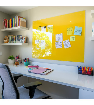 Yellow exotic glass magnetic whiteboard home Smatab®