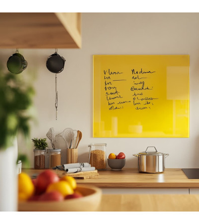 Yellow exotic glass magnetic whiteboard home Smatab®