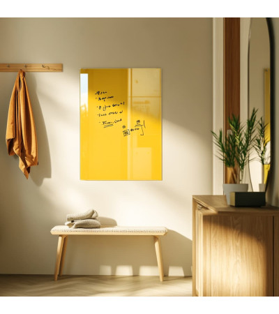 Yellow exotic glass magnetic whiteboard home Smatab®