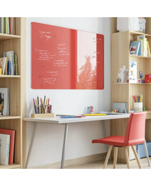 Rote korallenfarbene Glas-Magnettafel SMATAB® für Kinder