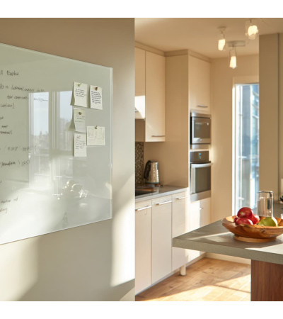 Weißes satiniertes Glas magnetisches Whiteboard home Smatab®