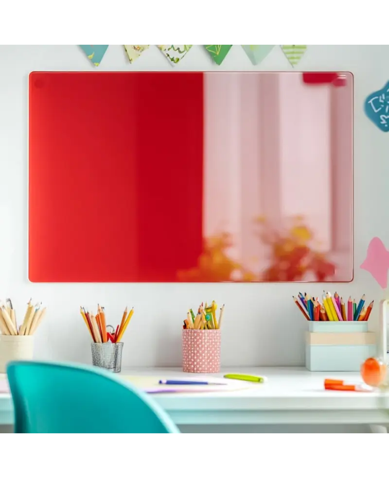 Rote korallenfarbene Glas-Magnettafel SMATAB® für Kinder