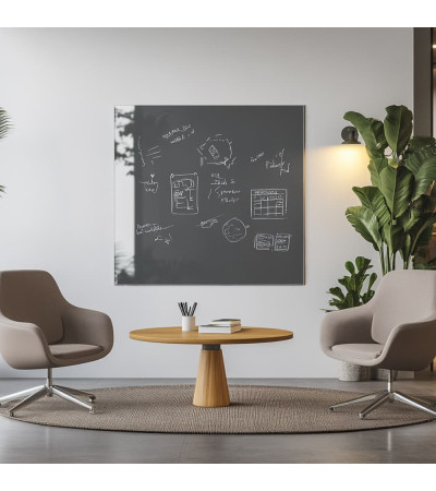 Grey anthracite Smatab® glass magnetic board for non-profit organizations