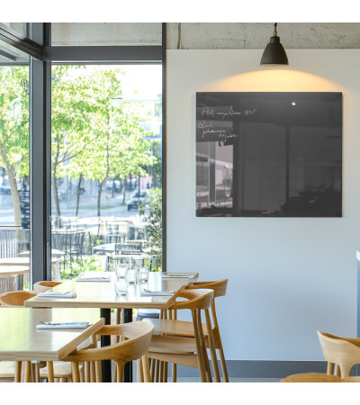 Šedá antracitová skleněná magnetická tabule do restaurace Smatab®