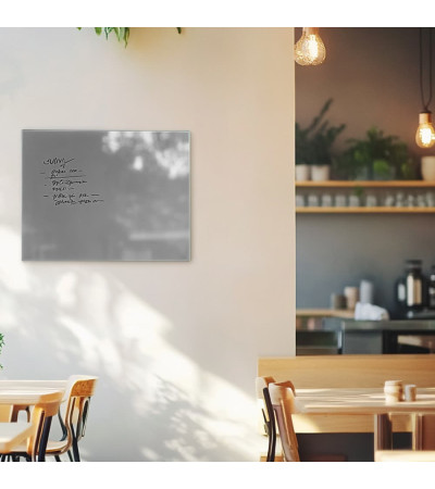 Šedá paynova skleněná magnetická tabule do restaurace Smatab®