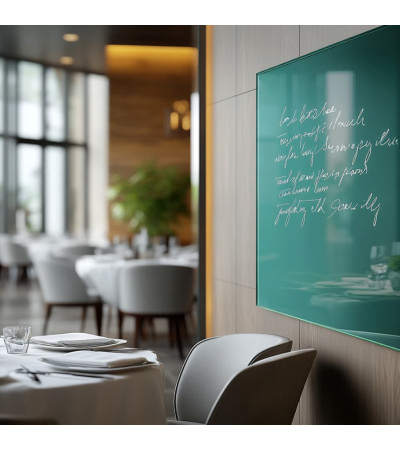 Smatab® Emerald Green Glass Magnetyczna tablica do restauracji