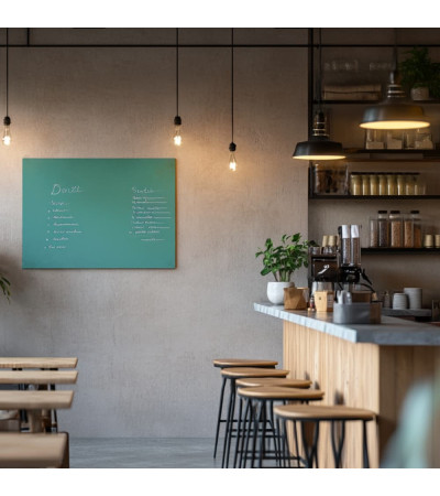 Zelená smaragdová skleněná magnetická tabule do restaurace Smatab®