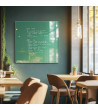 Zelená veronesova skleněná magnetická tabule do restaurace Smatab®