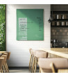 Zelená veronesova skleněná magnetická tabule do restaurace Smatab®