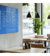 Modrá coelinová skleněná magnetická tabule do restaurace Smatab®
