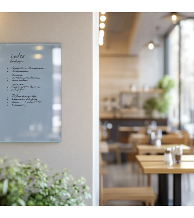 Szklana magnetyczna tablica restauracyjna Smatab® Royal Blue