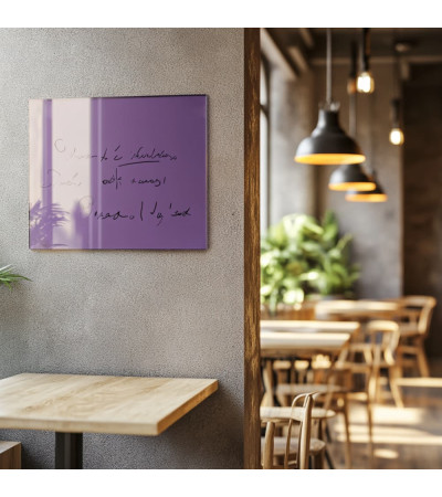 Fialová kobaltová skleněná magnetická tabule do restaurace Smatab®