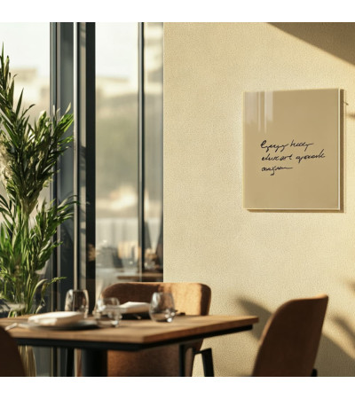 Okrová umbra skleněná magnetická tabule do restaurace Smatab®