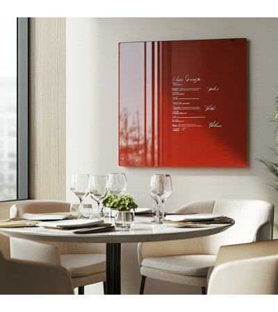 Smatab® Red Coral Glass Magnetyczna tablica do restauracji